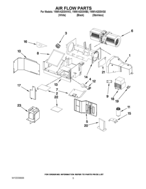 04 - AIR FLOW PARTS Diagram and Parts List for YMMV4203WS0  Whirlpool Microwave