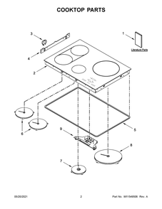 Cooktop Parts Diagram and Parts List for KICU509XSS01  Whirlpool Cooktop