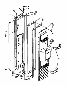 Freezer Door Diagram and Parts List for 106KSSS36QDW05  KitchenAid Refrigerator