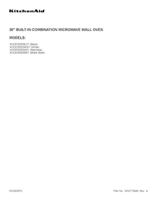 Cover Sheet Diagram and Parts List for KOCE500EBL01  KitchenAid Microwave