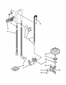 Fill, Drain And Overfill Parts Diagram and Parts List for 66513292K116  Kenmore Dishwasher