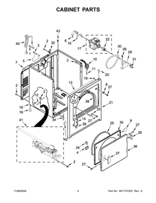 03 - Cabinet Parts Diagram and Parts List for VDGW6511RW0  Whirlpool Dryer