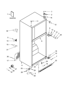 Cabinet Parts Diagram and Parts List for 10660212410  Kenmore Refrigerator