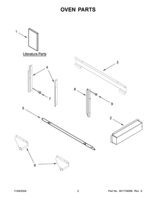 02 - Oven Parts Diagram and Parts List for JMC2430LL01  Whirlpool Microwave