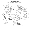 AIR FLOW PARTS Diagram and Parts List for MH3184XPB2  Whirlpool Microwave