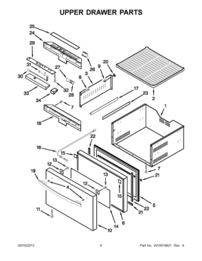 04 - UPPER DRAWER PARTS Diagram and Parts List for JUD24FCARS00  Whirlpool Wall Oven