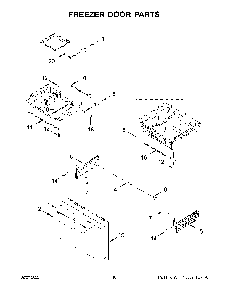 Freezer Door Parts Diagram and Parts List for KRFC704FBS04  KitchenAid Refrigerator