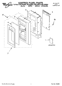 CONTROL PANEL, LITERATURE Diagram and Parts List for MH6150XMT0  Whirlpool Microwave