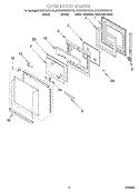 OVEN DOOR Diagram and Parts List for KEBS278DBS10  KitchenAid Wall Oven