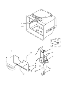 Freezer Liner Parts Diagram and Parts List for WRF736SDAW13  Whirlpool Refrigerator