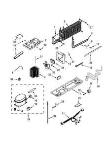 Unit Parts Diagram and Parts List for WRT134TFDB00  Whirlpool Refrigerator