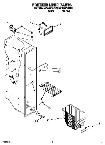 Freezer Liner Diagram and Parts List for 4YED22PQFW00  Whirlpool Refrigerator
