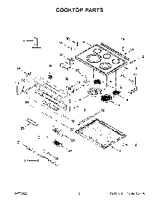 Cooktop Parts Diagram and Parts List for YKSEG700ESS6  KitchenAid Range
