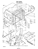 TUB Diagram and Parts List for DU3040XP2  Whirlpool Dishwasher