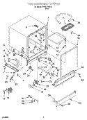 TUB ASSEMBLY Diagram and Parts List for DU801DWGX2  Whirlpool Dishwasher