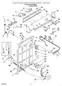 CONTROLS AND REAR PANEL Diagram and Parts List for RAS7233KQ0  Roper Washer