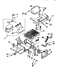 Upper Unit Diagram and Parts List for 106KSSS36QDX05  KitchenAid Refrigerator
