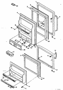 Door Parts Diagram and Parts List for 106S14FSL  Kenmore Refrigerator