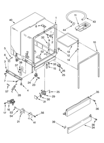 Tub Assembly Parts Diagram and Parts List for DU890SWLT0  Whirlpool Dishwasher
