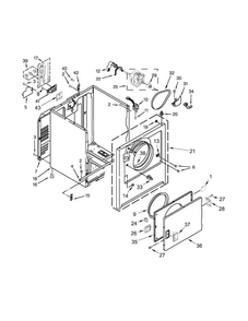 Cabinet Parts Diagram and Parts List for WED4890BW0  Whirlpool Dryer