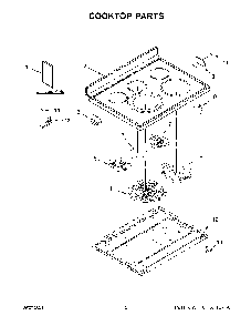 Cooktop Parts Diagram and Parts List for KFEG500EWH4  KitchenAid Range