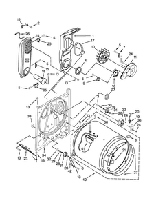 Bulkhead Parts Diagram and Parts List for 7MWGD1705YM3  Whirlpool Dryer