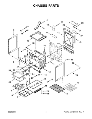 Chassis Parts Diagram and Parts List for YIEL730CS2  Whirlpool Dryer