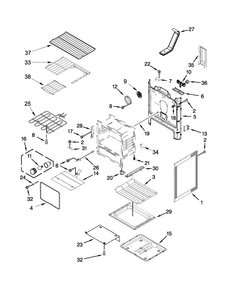 Chassis Parts Diagram and Parts List for WFE720H0AS1  Whirlpool Range