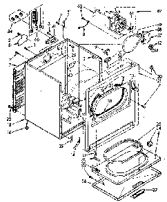 Cabinet Diagram and Parts List for LE9800XSN0  Whirlpool Dryer