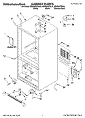 CABINET PARTS Diagram and Parts List for KBRS20ETWH01  KitchenAid Refrigerator
