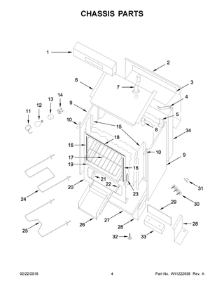 Chassis Parts Diagram and Parts List for WFE500M4HS0  Whirlpool Range