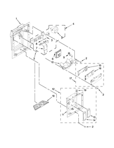 Dispenser Parts Diagram and Parts List for KSSC42QVS06  KitchenAid Refrigerator