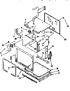 Lower Oven Diagram and Parts List for KEBI271BWH3  KitchenAid Wall Oven