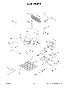 Unit Parts Diagram and Parts List for WRB329LFBM03  Whirlpool Refrigerator