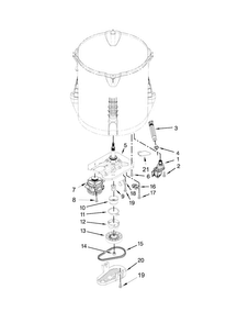 Gearcase, Motor And Pump Parts Diagram and Parts List for 11025132410  Kenmore Washer