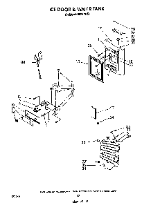 Ice Door And Water Tank Diagram and Parts List for 8624*1B  Roper Refrigerator