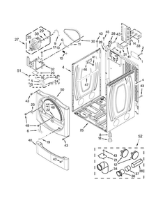 Cabinet Parts Diagram and Parts List for CED9050AW0  Whirlpool Dryer