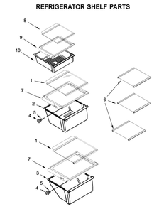 Refrigerator Shelf Parts Diagram and Parts List for 10651752713  Kenmore Refrigerator