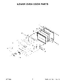 Lower Oven Door Parts Diagram and Parts List for KODT100ESS20  KitchenAid Wall Oven