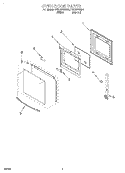 OVEN DOOR Diagram and Parts List for RS610PXGW0  Whirlpool Range