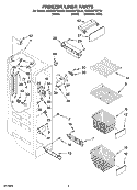 FREEZER LINER PARTS Diagram and Parts List for KSRX25FSST00  KitchenAid Refrigerator