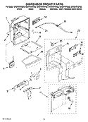 DISPENSER FRONT PARTS Diagram and Parts List for GS6NVEXSY00  Whirlpool Refrigerator