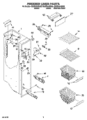 FREEZER LINER PARTS Diagram and Parts List for GS2SHAXSB00  Whirlpool Refrigerator