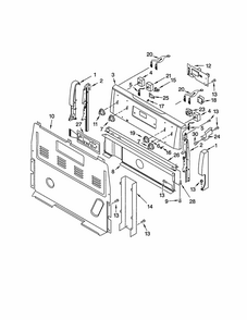 Control Panel Diagram and Parts List for 66595025101  Kenmore Range