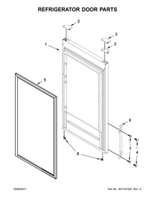 Refrigerator Door Parts Diagram and Parts List for URB551WNGZ0  Whirlpool Refrigerator