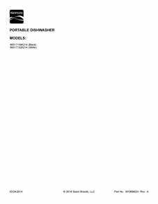 Cover Sheet Diagram and Parts List for 66517159K214  Kenmore Dishwasher