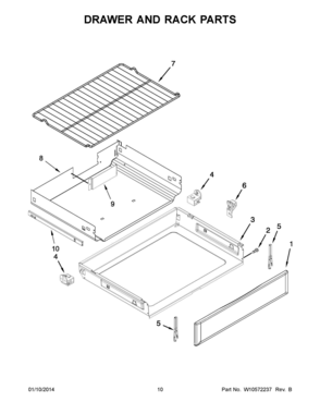 06 - DRAWER AND RACK PARTS Diagram and Parts List for YMER8880BB0  Whirlpool Range
