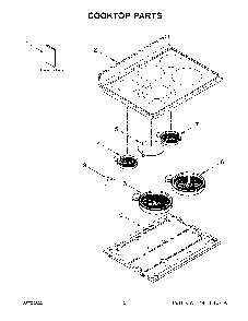 Cooktop Parts Diagram and Parts List for KFED500ESS05  KitchenAid Range