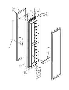 Freezer Door Parts Diagram and Parts List for KBSN508ESS00  KitchenAid Refrigerator