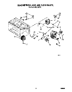Magnetron And Air Flow Diagram and Parts List for MS3080XY0  Whirlpool Microwave